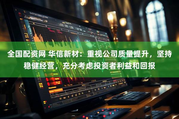 全国配资网 华信新材：重视公司质量提升，坚持稳健经营，充分考虑投资者利益和回报